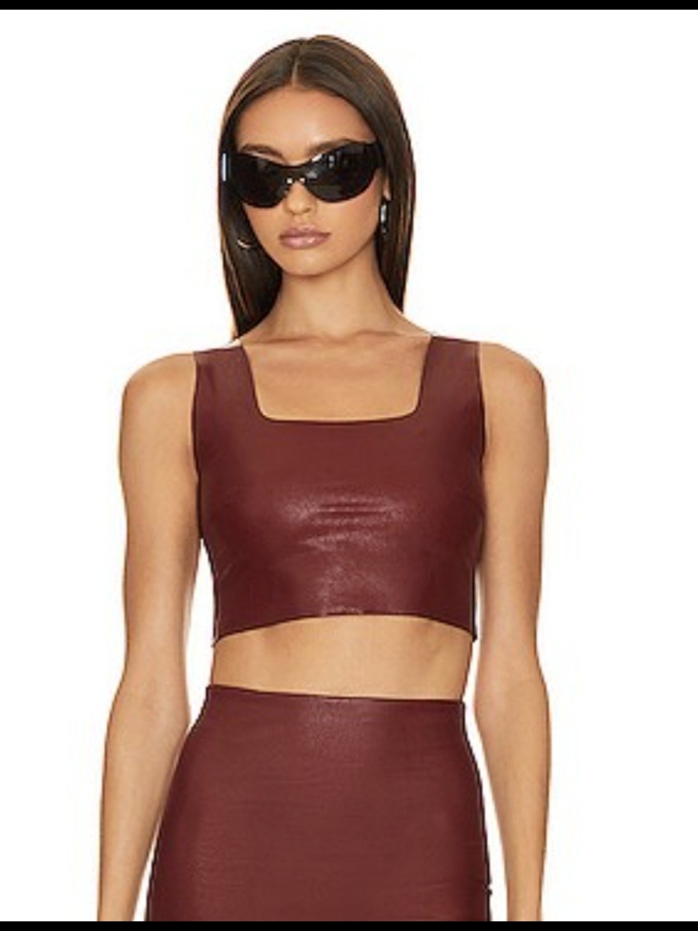 Commando Wine Square-Neck Crop Tank